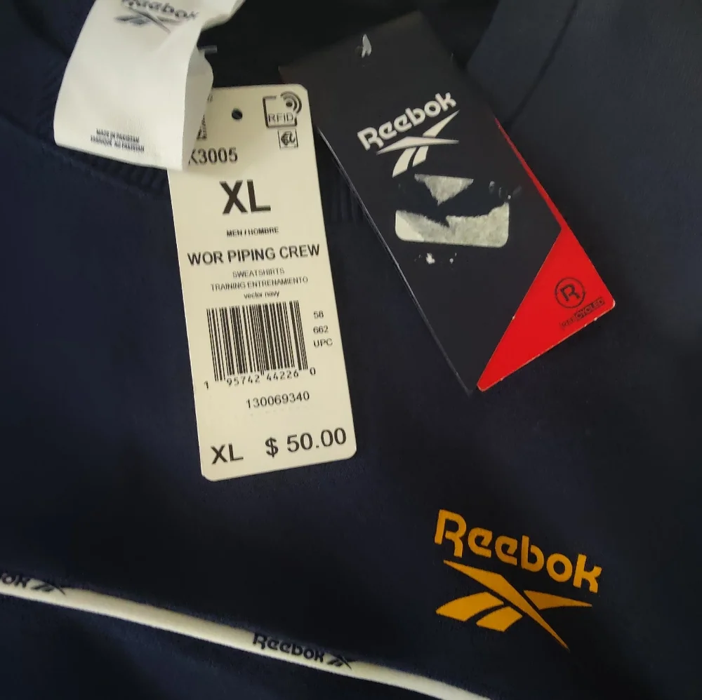 Reebok WOR PIPING‎ CREW SWEATSHIRT TRAINING FOR MEN'S HK3005 SIZE XL NWT